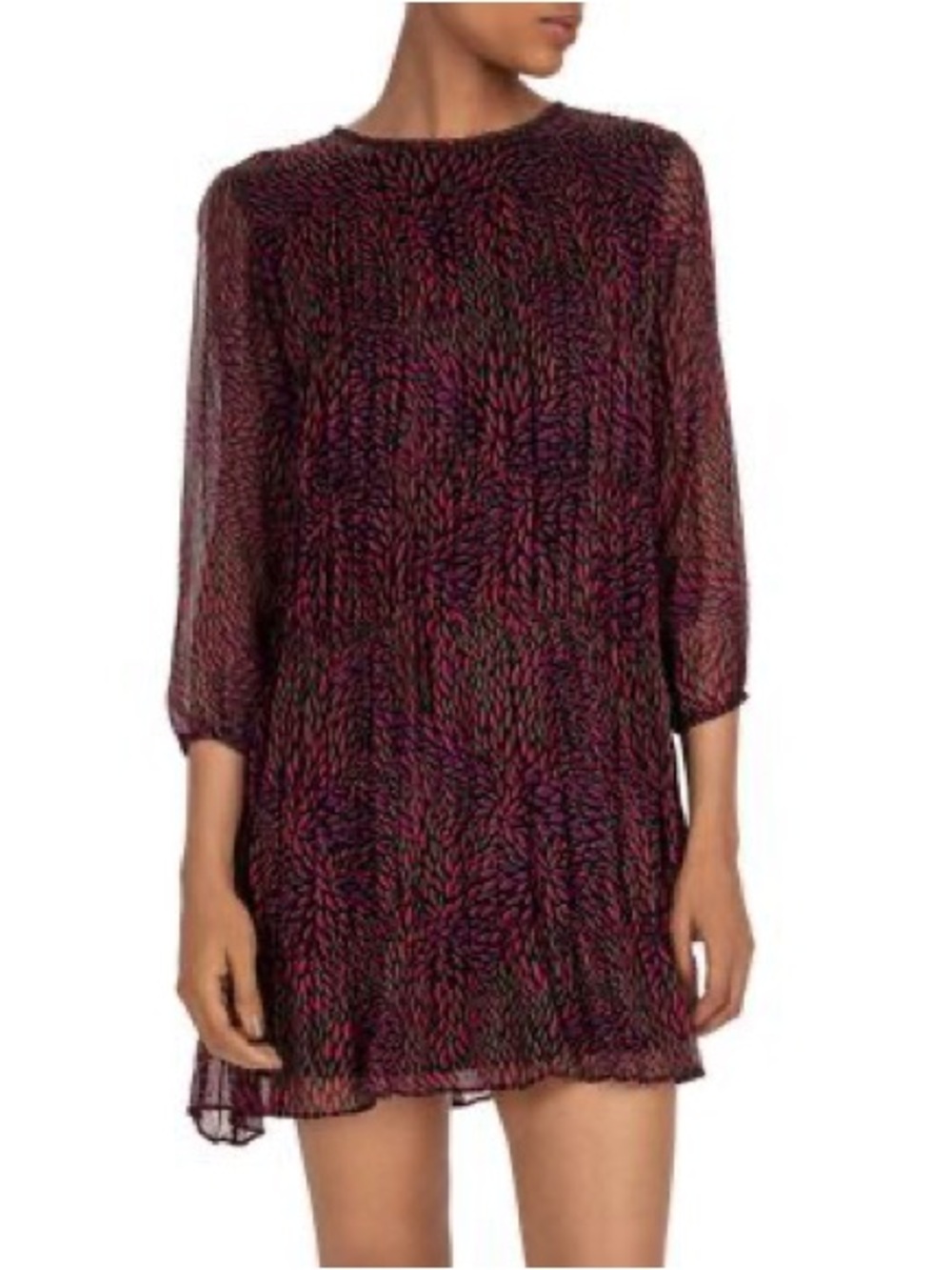 Ba&Sh Grace Tiered Shift Mini Dress In Multi Color Size XS